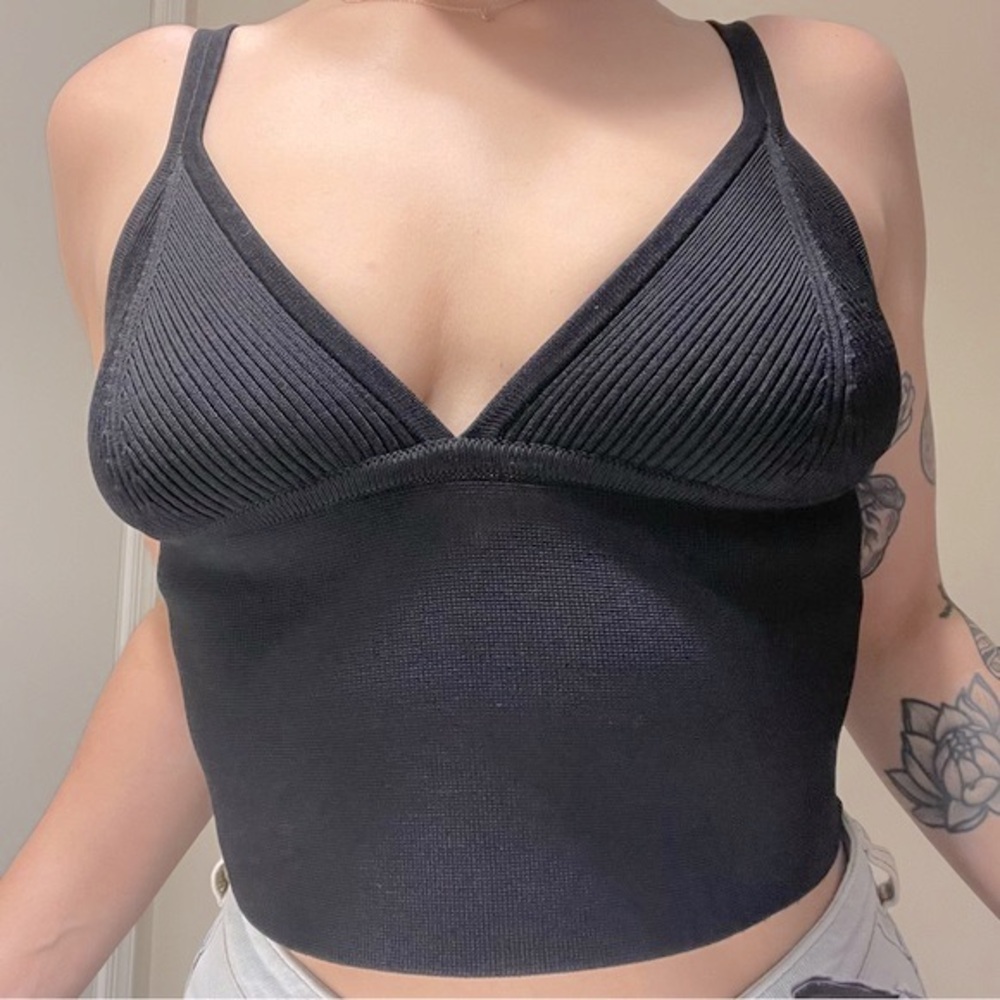 NWOT Zara Black Ribbed Tank Top